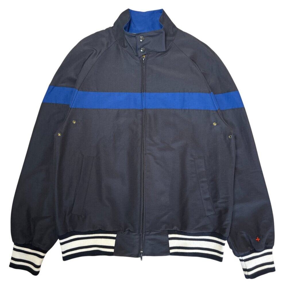 Noah NYC Harrington Track Jacket SIZE M Blue Stripe Rib Knit Nylon Mesh NWOT